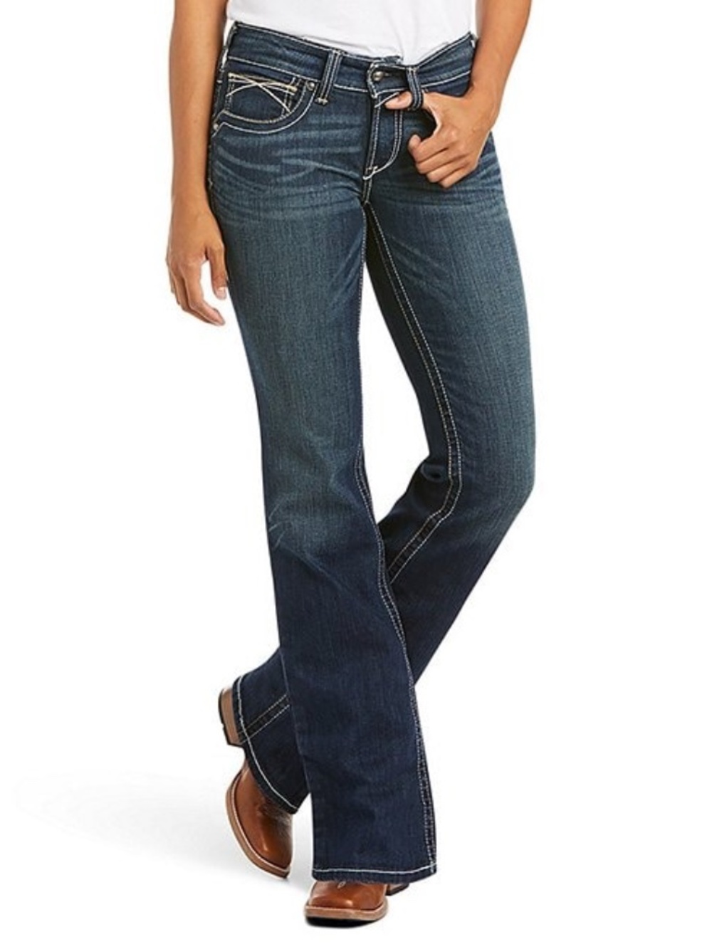 Ariat Slim Fit Boot Leg Mid Rise Real Riding Jeans in Indigo Size 28R